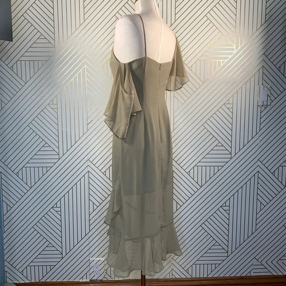 Keepsake the Label Cosmic Girl Ruffle Dress in Willow Tan Beige Green Size Small - Picture 7 of 11